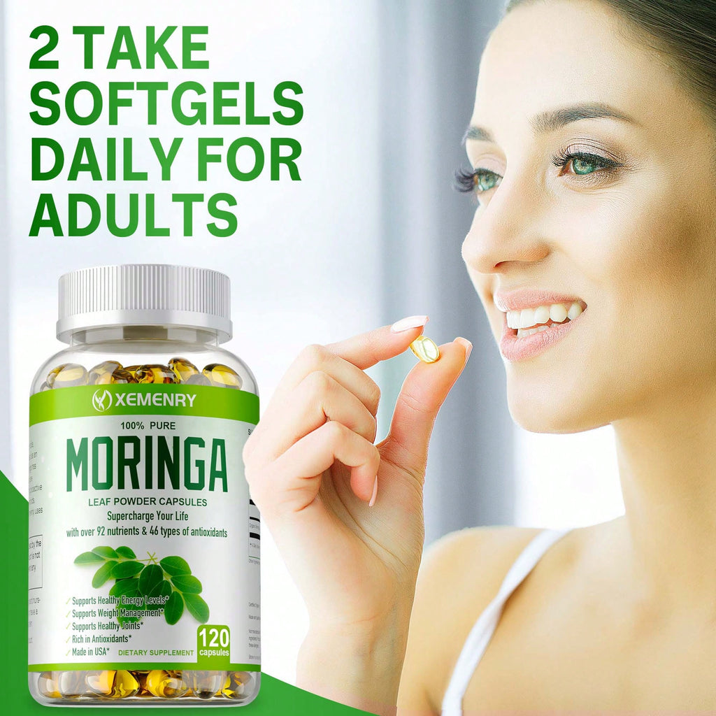 XEMENRY Moringa Capsules 1000mg -Weight Loss, Green Superfood, Metabolism
