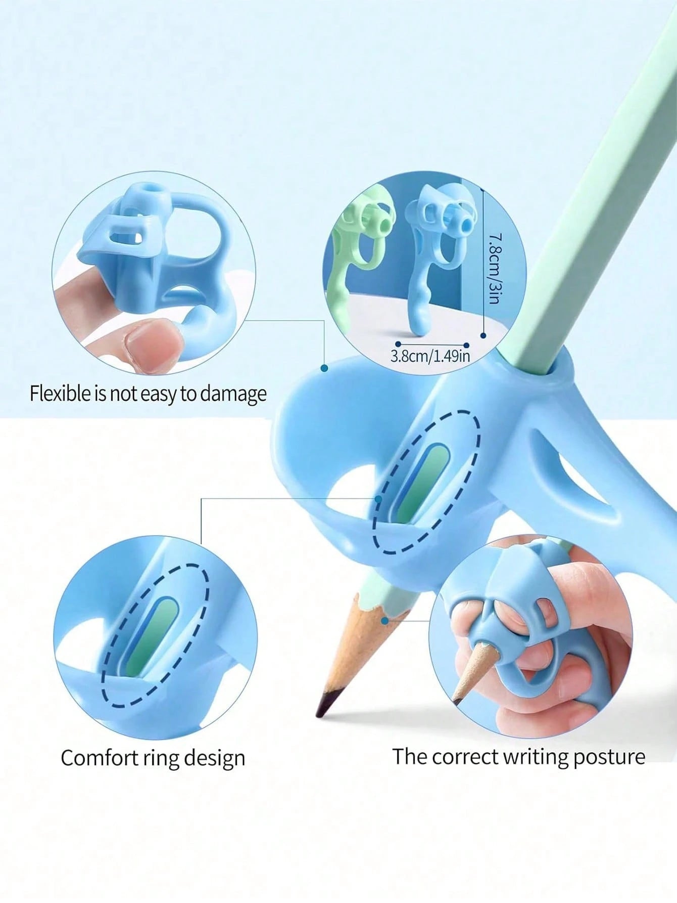 Pencil Grips For Kids Handwriting, 5 Finger Silicone Pencil Holder For Kids Handwriting Practice Tools, Comfortable Pencil Grippers For Beginners Writing Posture Guide, Christmas Gift Ideas, Holiday Gift Recommendations