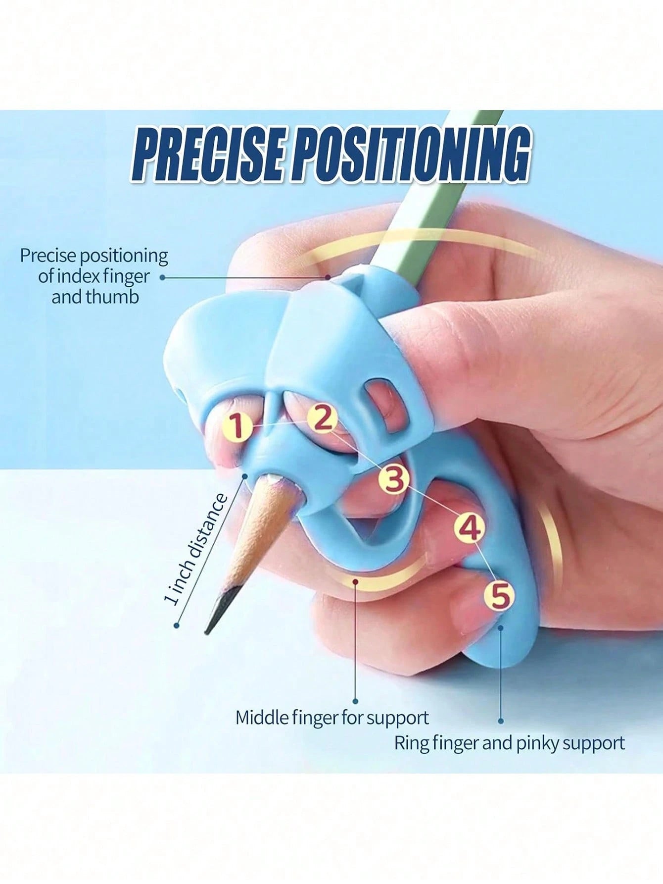 Pencil Grips For Kids Handwriting, 5 Finger Silicone Pencil Holder For Kids Handwriting Practice Tools, Comfortable Pencil Grippers For Beginners Writing Posture Guide, Christmas Gift Ideas, Holiday Gift Recommendations
