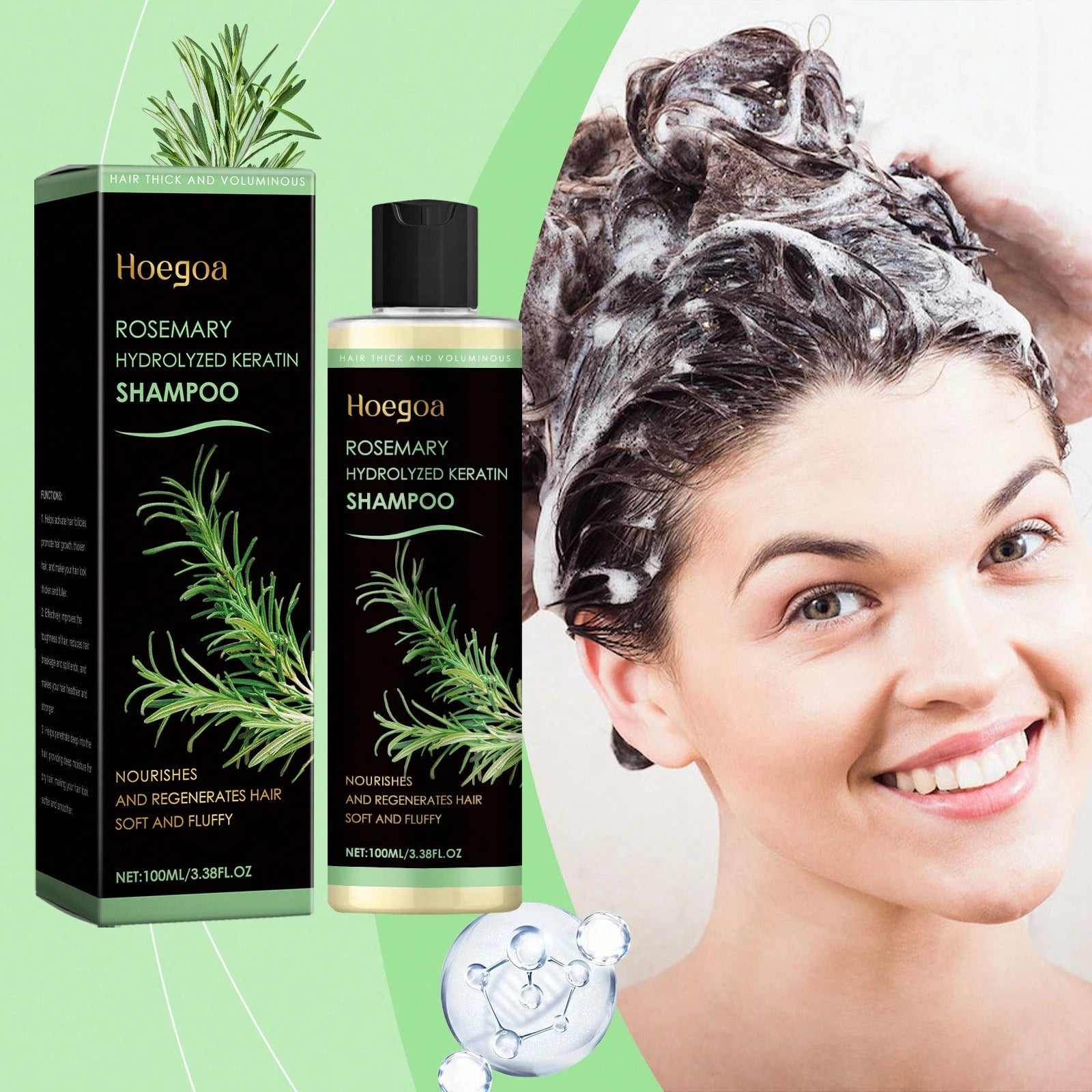 1PCS/2PCS Rosemary Shampoo,Gently Moisturizing Hair Shampoo For Women And Men To Gently Cleanse, Repair