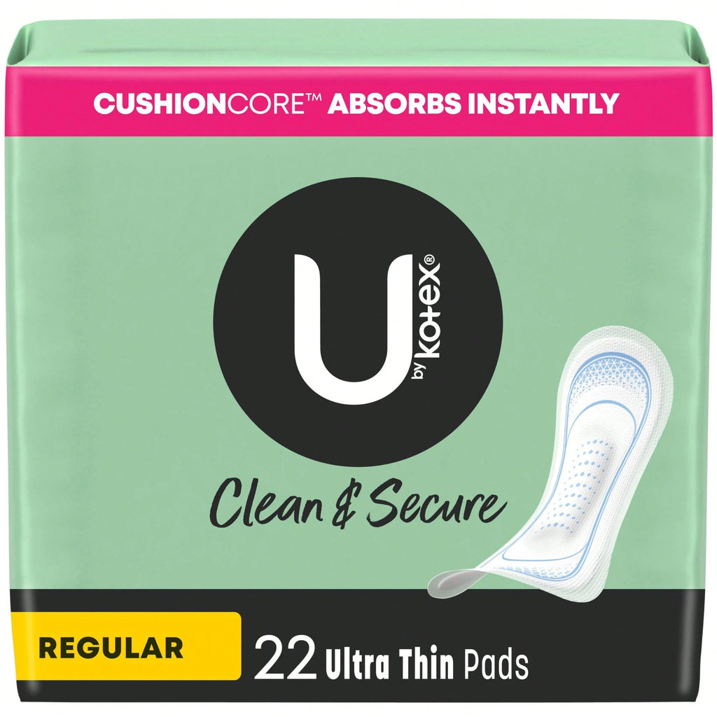 Ultra Thin Pads, Clean & Secure, Regular Absorbency, 22 Count (Packaging May Vary)
