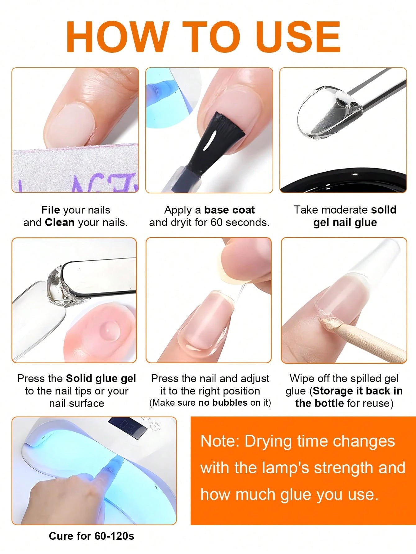 TWOING 2 Bottles Solid Nail Glue Gel Set, Extra Large Capacity Strong Adhesive For Press-On Nails, False Nail Tips & Rhinestones,