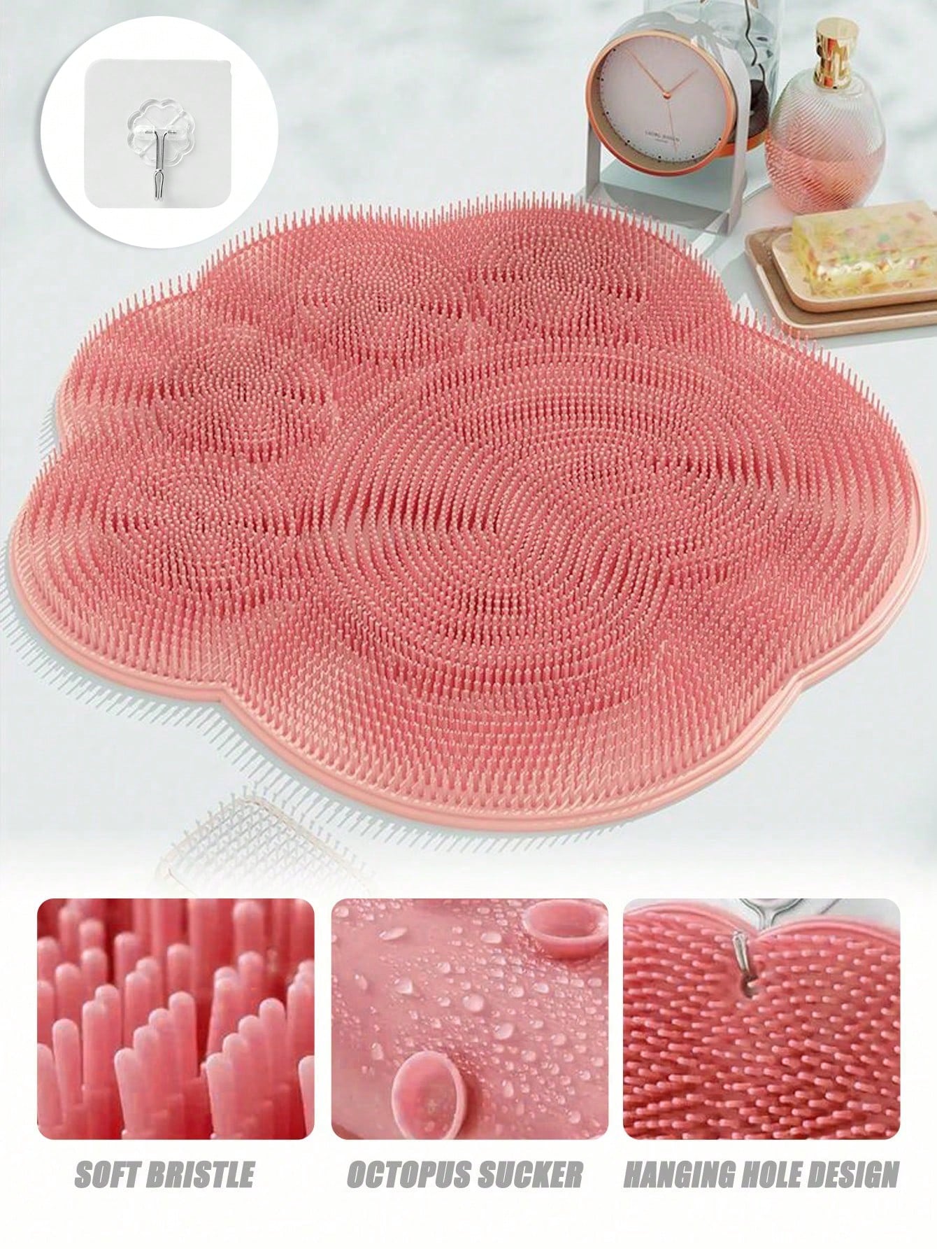 Shower Foot Scrubber - Foot Cleaner, Removes Calluses And Dead Skin, Unisex Foot Massage Mat, Relieves Foot Soreness, No Suction Design