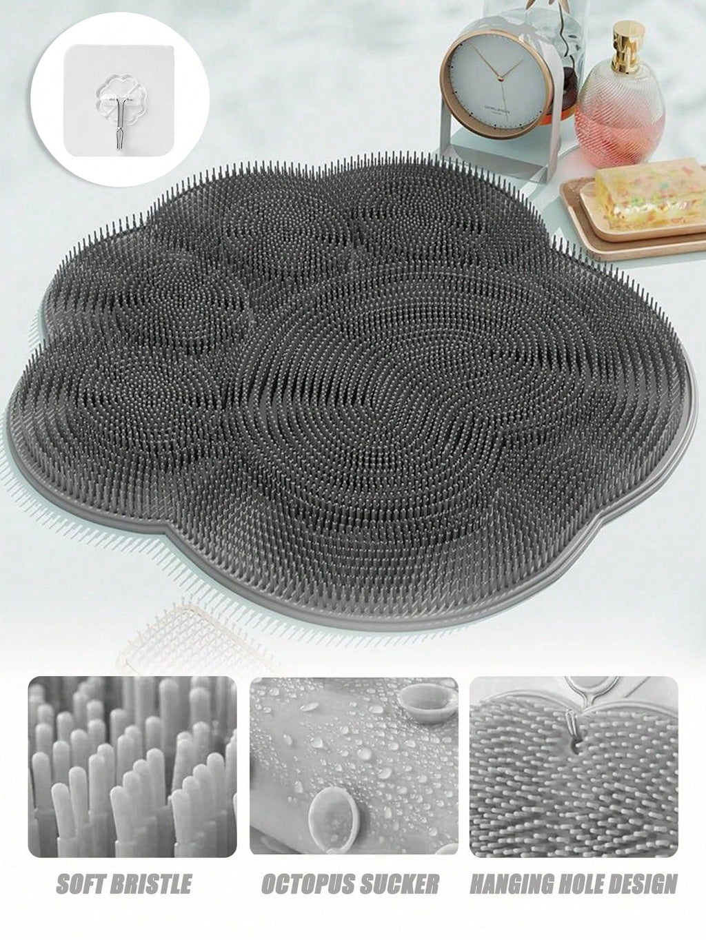 Shower Foot Scrubber - Foot Cleaner, Removes Calluses And Dead Skin, Unisex Foot Massage Mat, Relieves Foot Soreness, No Suction Design