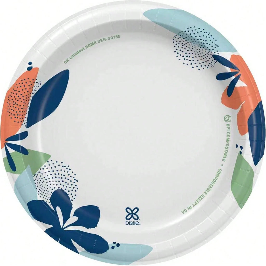 Dixie Large Paper Plates, 10 Inch, 150 Count, 2X Stronger*, Microwave-Safe, Soak-Proof, Cut
