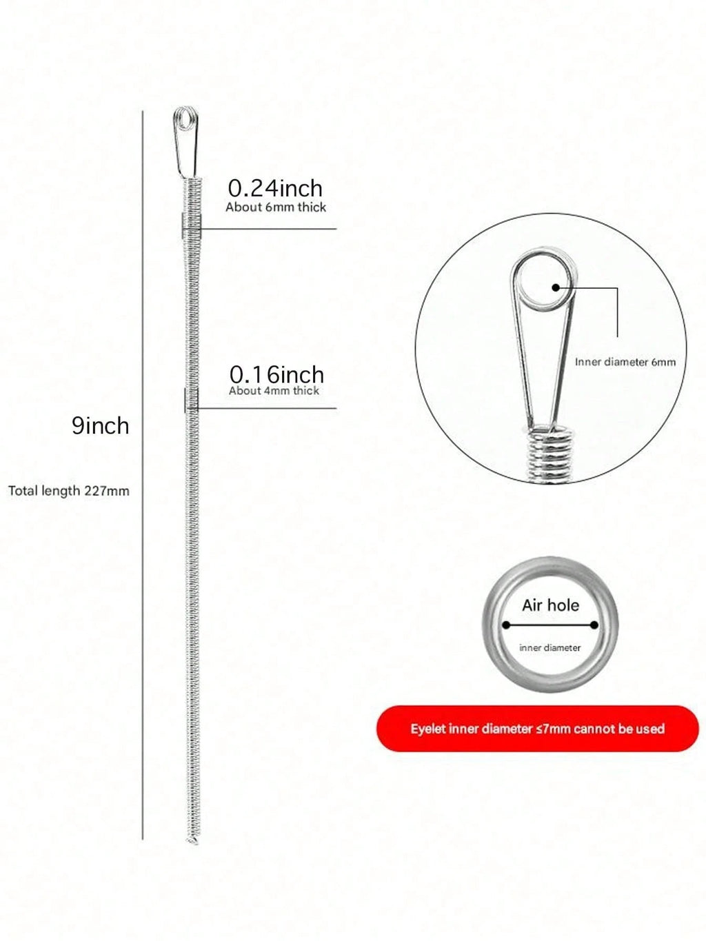 Bendable Guide Tip Drawstring Tool Multifunctional Spring Loaded Inserter For Clothing Elastic Bands