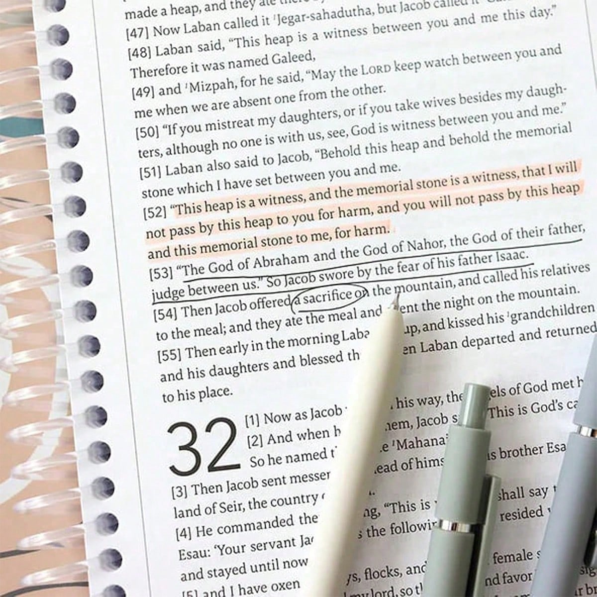 The Bible In A Year A 52-Week Bible Study Plan, Spiral Bible Study Guide For Women, Woman Bible Study Planner Yearlong Bible Scripture Reading Journal