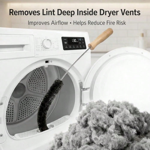 1 Piece Of Washer & Dryer Vent Cleaning Brush With A Long Flexible Rod And Spiral Bristles