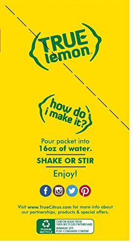 True Citrus True Lemon Raspberry Lemonade Water Enhancer Drink Mix (30ct), Low Calorie Drink Mix Packets for Water, Powdered Drink Mixes & Flavors, Individual Drink Packets, Water Flavor with Stevia