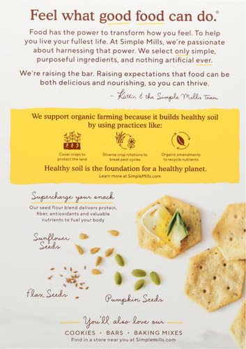 Simple Mills Organic Seed Crackers, Original - Gluten Free, Vegan, Healthy Snacks