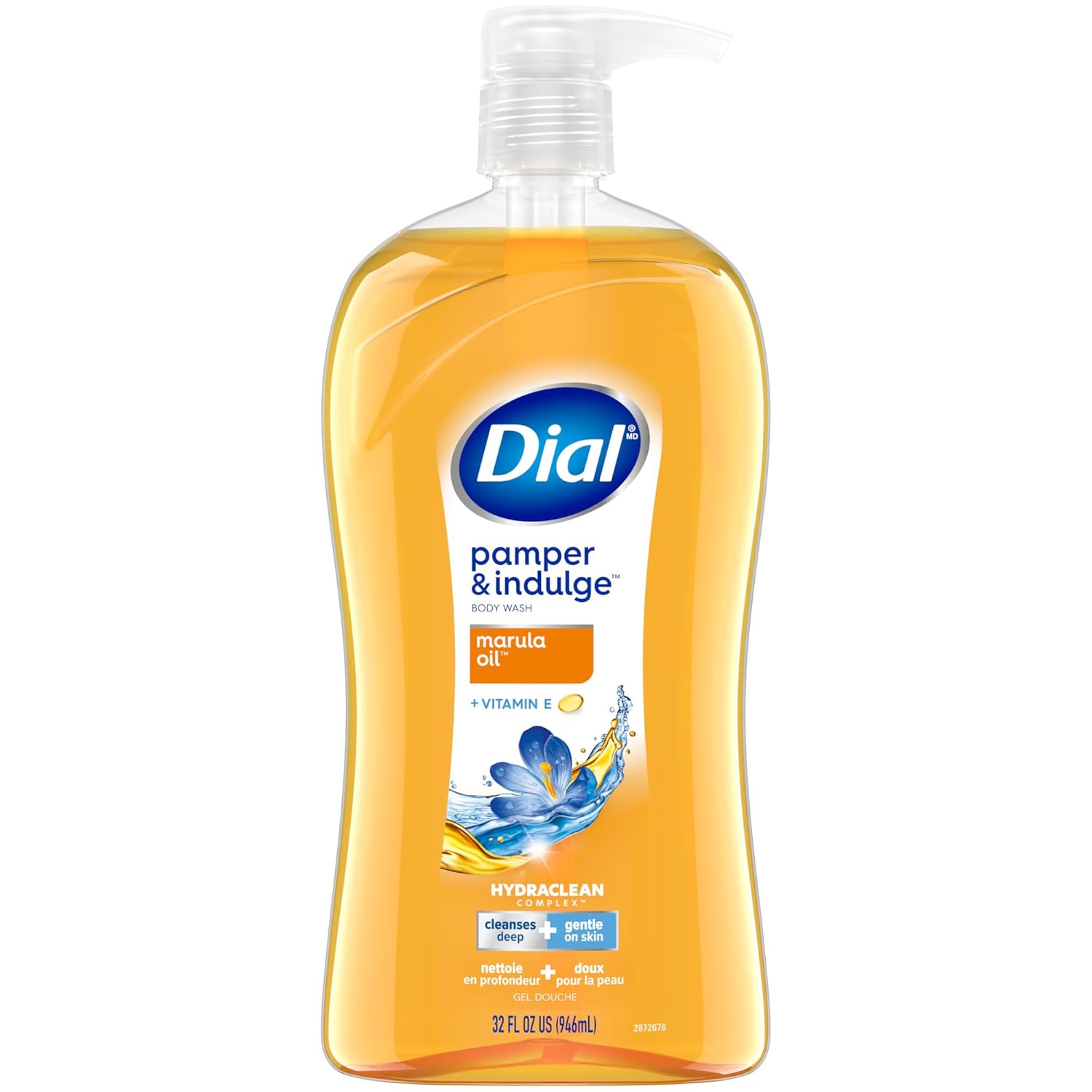 Dial Body Wash, Pamper & Indulge Marula Oil, 32 Fl Oz, Hydraclean Complex & Vitamin E, Gentle, Leaves Skin Feeling Nourished, Dermatologist-Tested,...