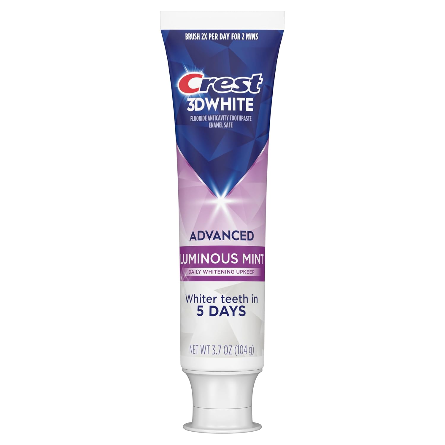 Crest 3D White Advanced Luminous Mint Teeth Whitening Toothpaste, Crest Toothpaste, 3.7 oz Pack of 4