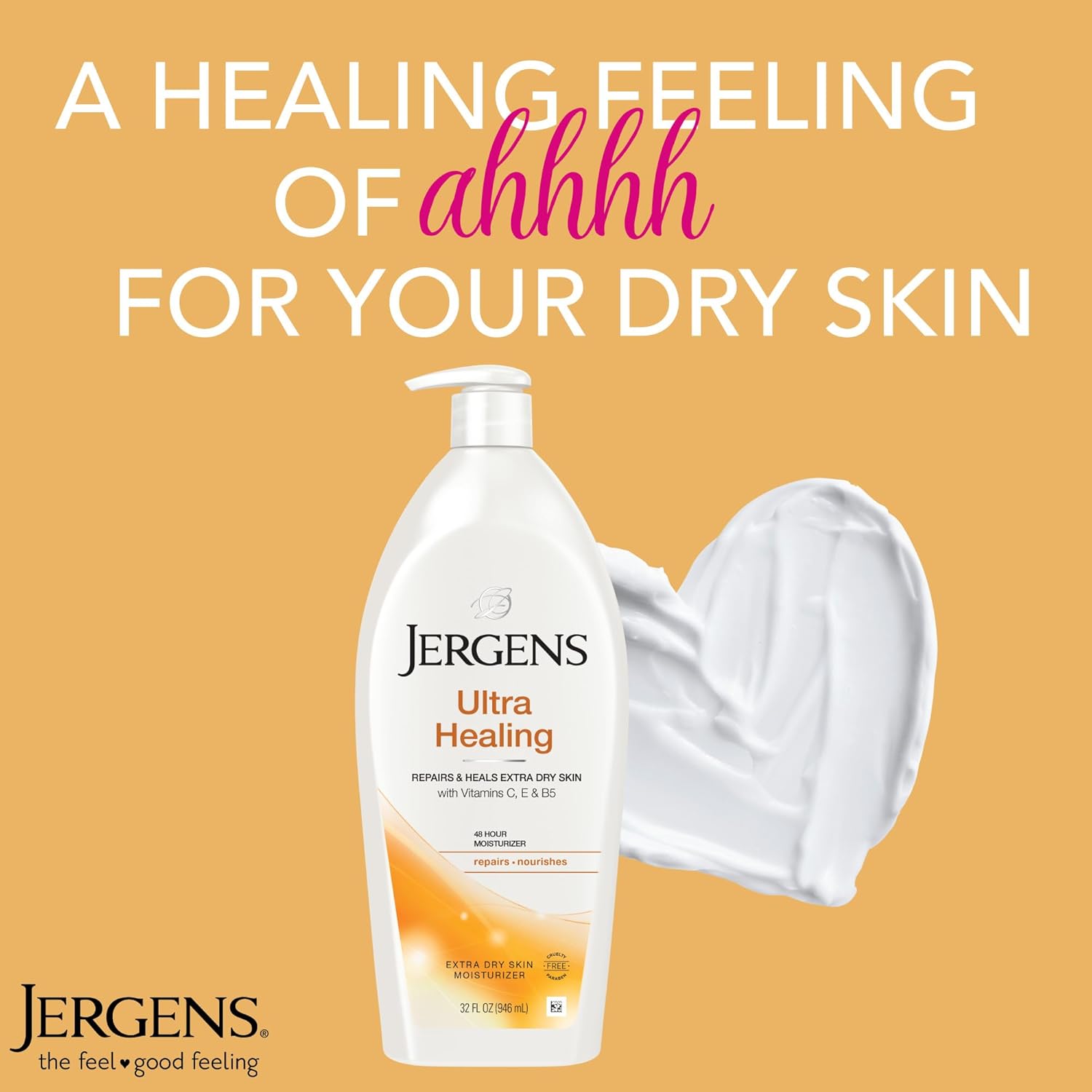 Jergens Ultra Healing Dry Skin Lotion, Hand and Body Moisturizer for Quick Absorption into Extra