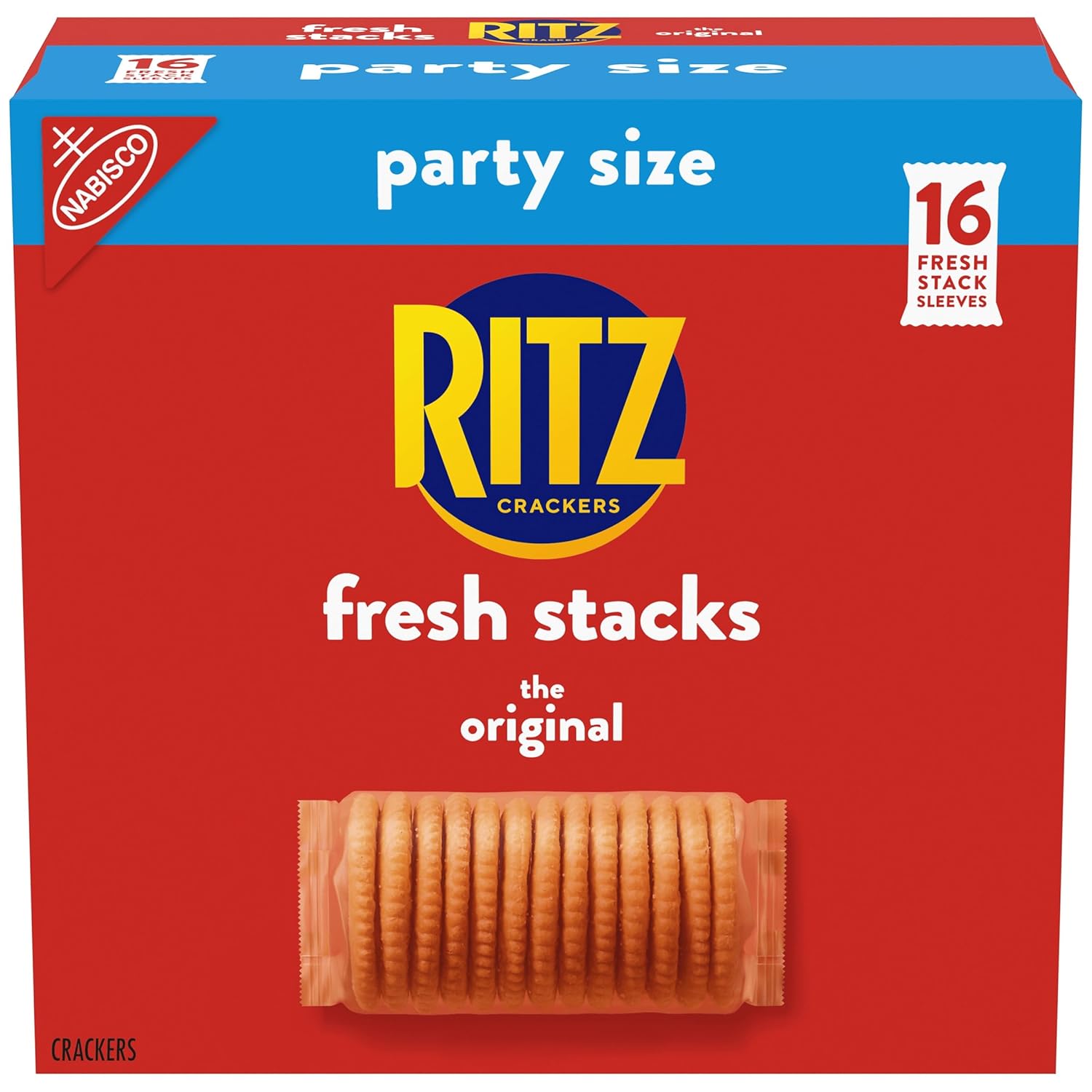 RITZ Fresh Stacks Original Crackers, Party Size, Travel Snacks, 23.7 oz
