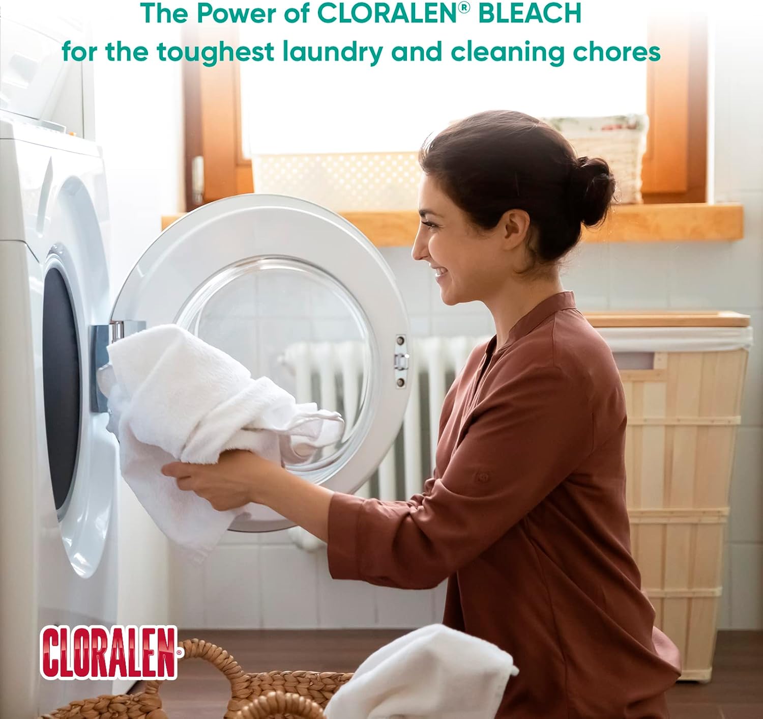 Cloralen Household Cleaning Liquid Bleach - 32.12 fl oz - 3-in-1 Multipurpose Cleaner for Laundry, Bathroom & Kitchen - Deodorizes, Whitens & Deep Cleans