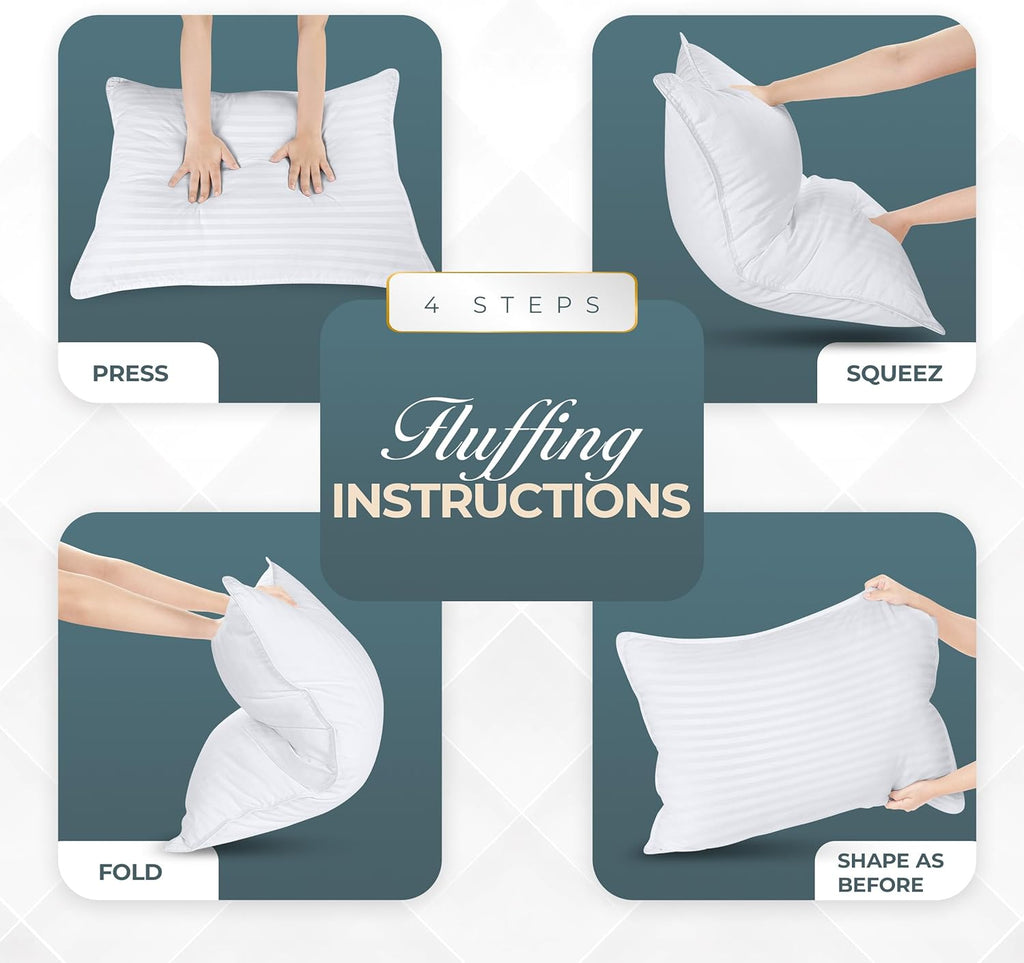 Utopia Bedding Bed Pillows for Sleeping Queen Size (White), Set of 2, Down Alternative Pillow for Sleeping, Cooling Hotel Quality Pillow Set for Back,