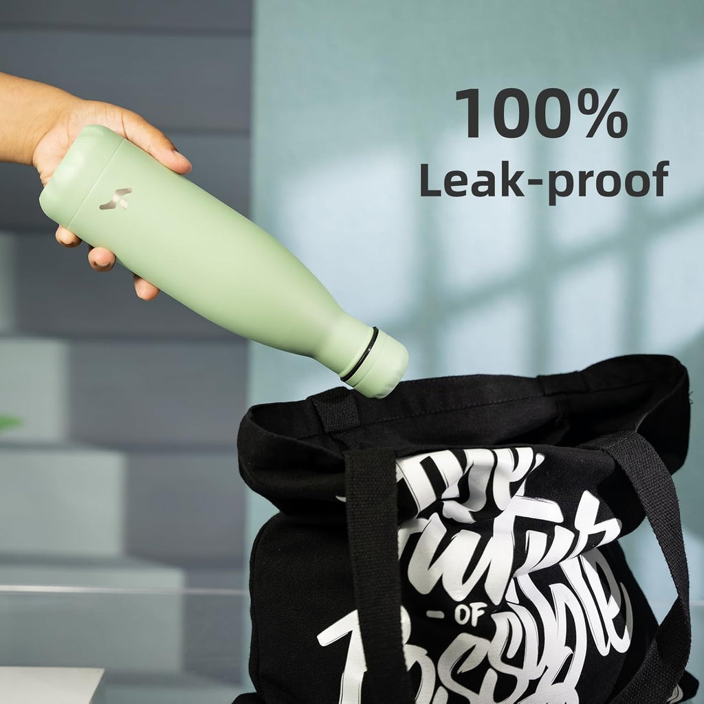 Insulated Water Bottles,12 oz Double Wall Stainless Steel Vacumm Metal Flask for Sports Travel,Macaron Green