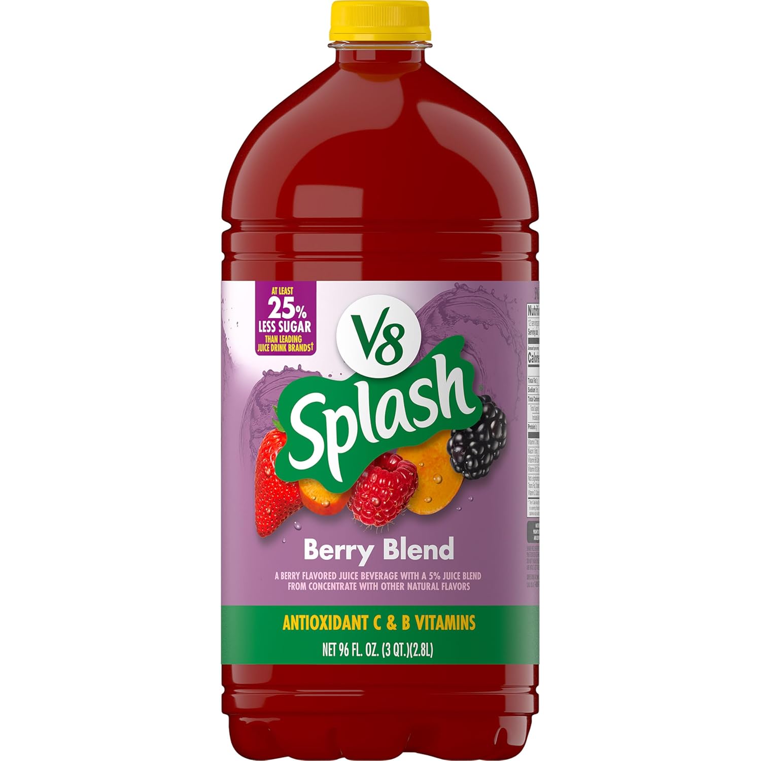 V8 Splash Berry Blend Flavored Beverage, 96 fl oz Bottle