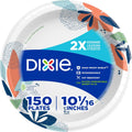 Dixie Large Paper Plates, 10 Inch, 150 Count, 2X Stronger*, Microwave-Safe, Soak-Proof, Cut