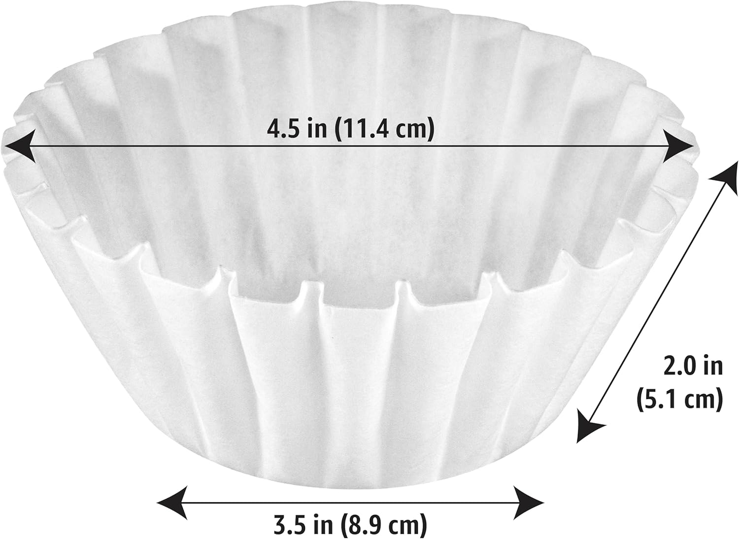 Basket Coffee Filters for 1-4 Cup Coffee Makers, White, 200 Count