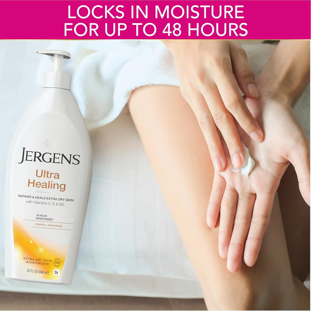 Jergens Ultra Healing Dry Skin Lotion, Hand and Body Moisturizer for Quick Absorption into Extra