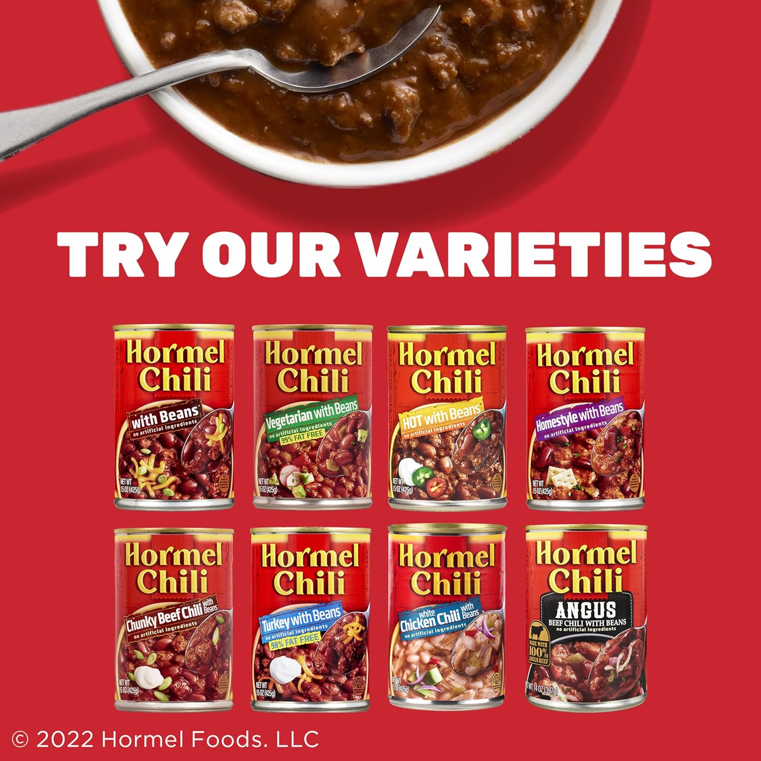 HORMEL Chili Chunky Beef Chili with Beans, No Artificial Ingredients, 15 Oz shipping free