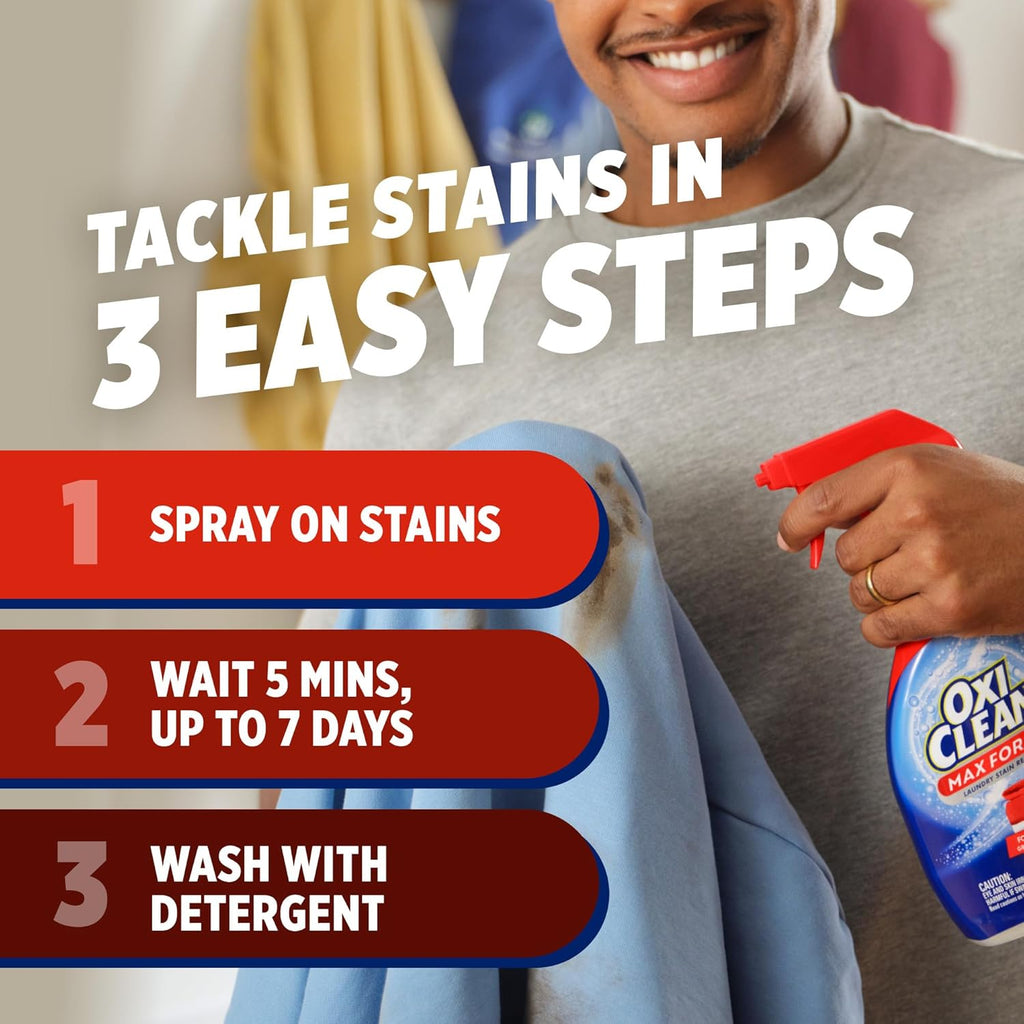 OxiClean Max Force Laundry Stain Remover Spray Refill, 48 fl oz