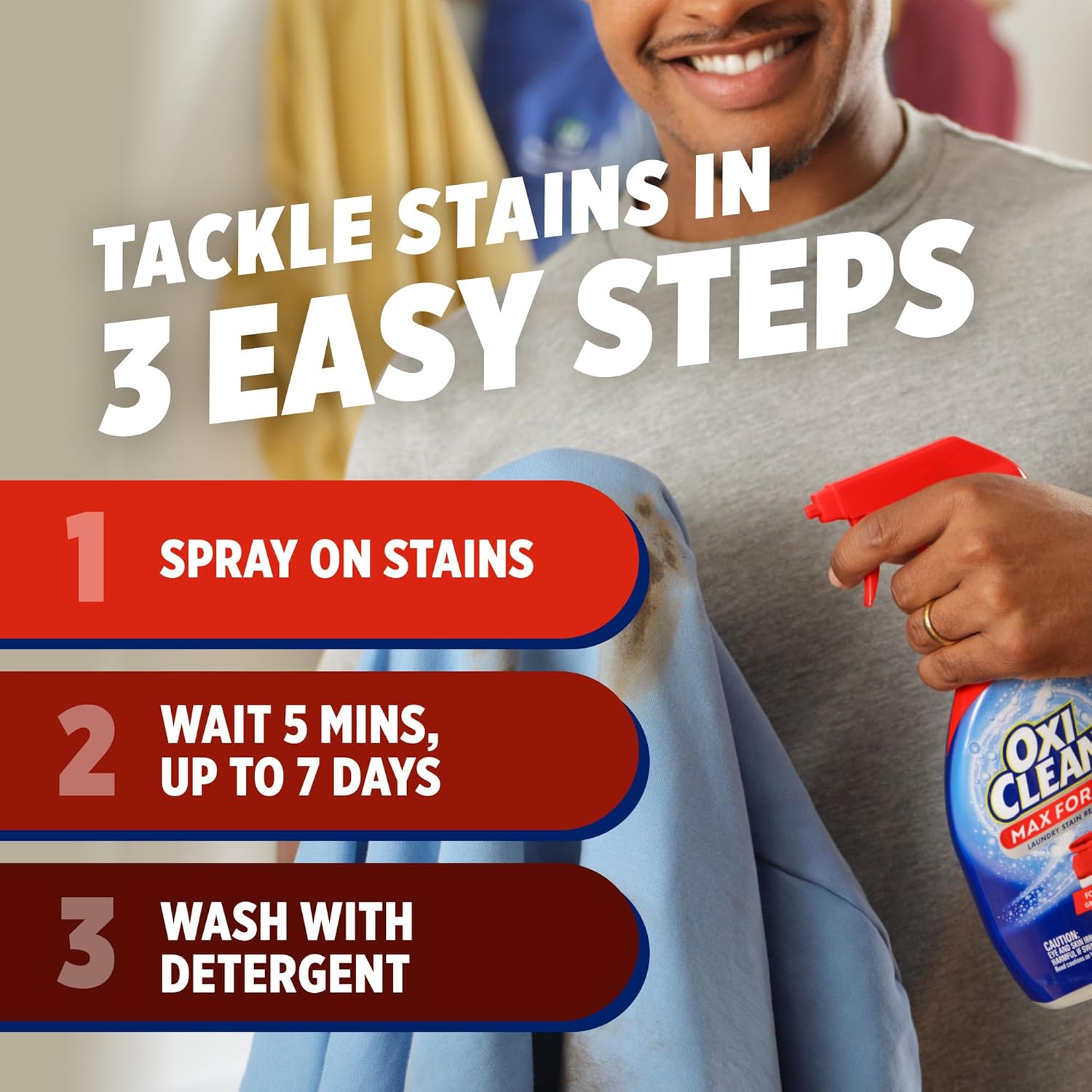 OxiClean Max Force Laundry Stain Remover Spray Refill, 48 fl oz