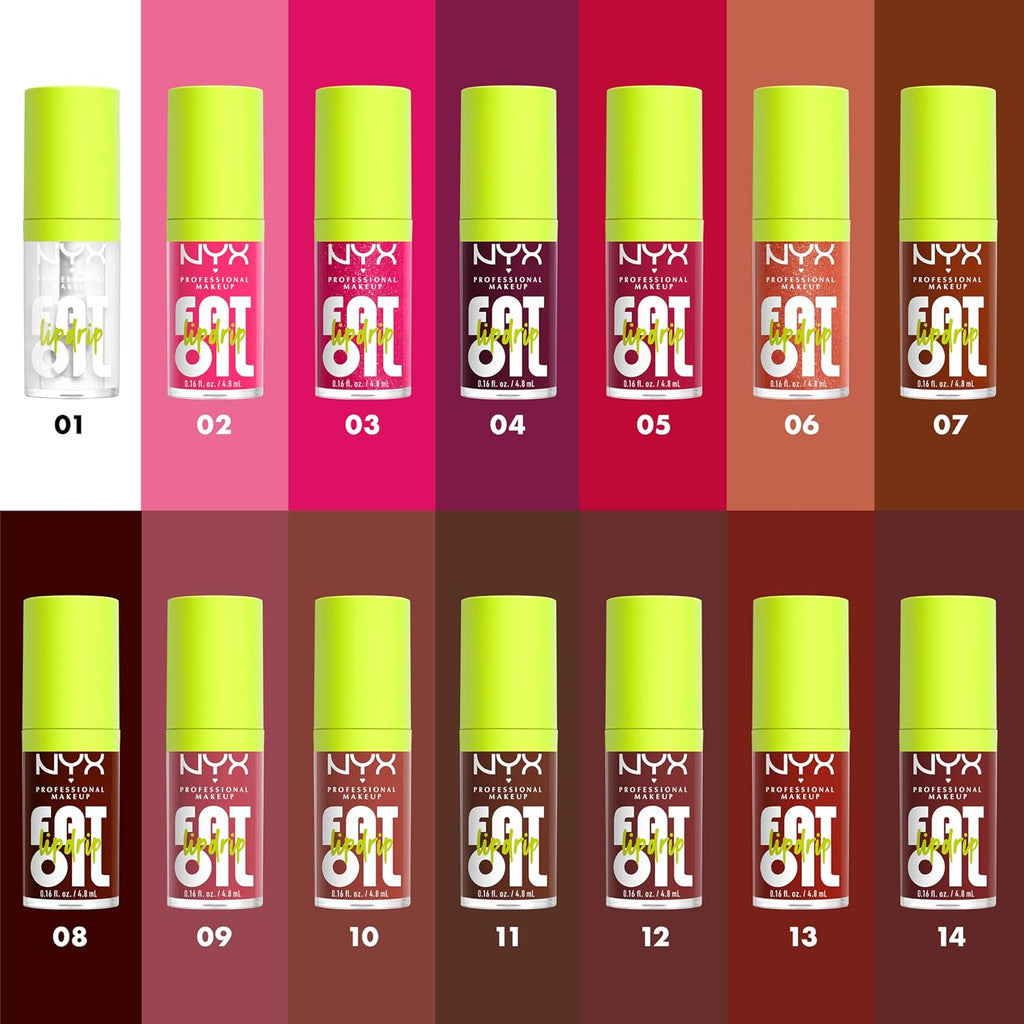 NYX PROFESSIONAL MAKEUP Fat Oil Lip Drip, Moisturizing Lip Oil Gloss, Vegan Tinted Formula, Up to 12 HR Hydration