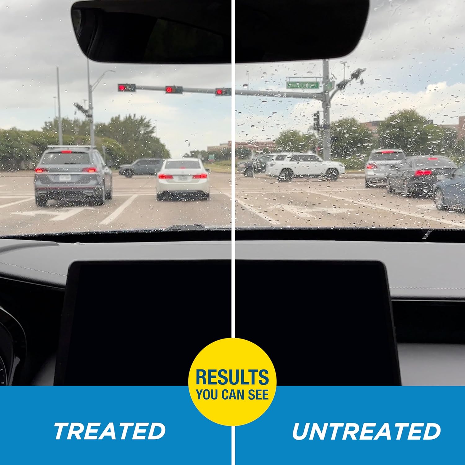 Exterior Glass Treatment To Dramatically Improve Wet Weather Driving Visibility During All Weather Conditions
