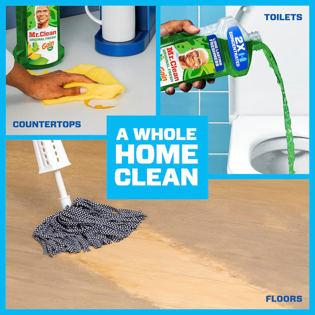 Mr. Clean All Purpose Cleaner, Floor Cleaner for Mopping Home, Bathroom, & Kitchen, Cleaning Liquid for Mop