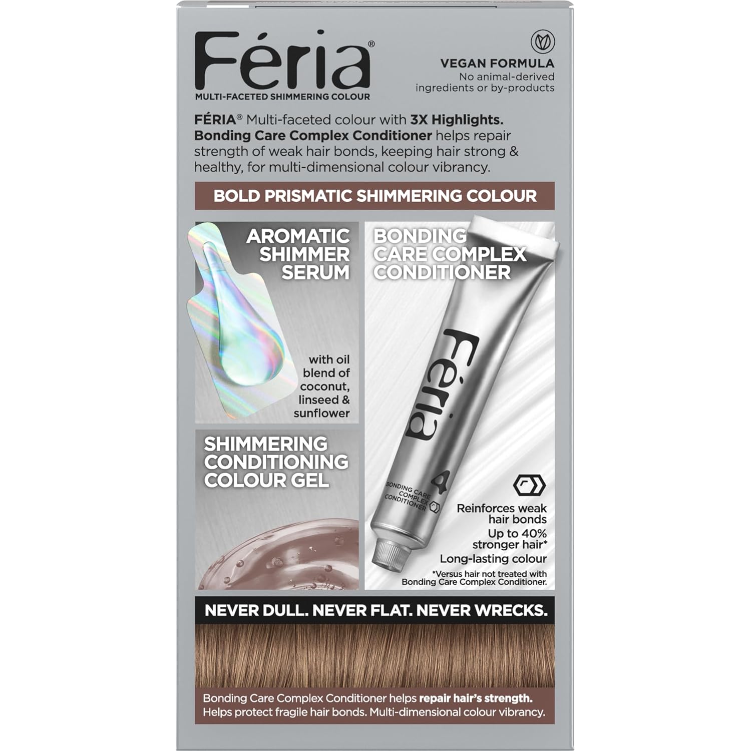 L'Oreal Paris Feria Multi-Faceted Shimmering Permanent Hair Color, B61 Downtown Brown