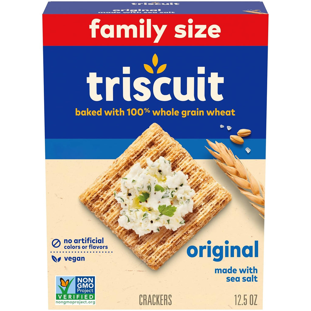 Triscuit Original Whole Grain Wheat Crackers, Vegan Crackers