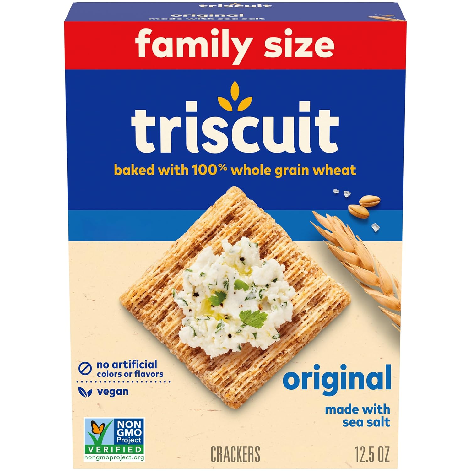 Triscuit Original Whole Grain Wheat Crackers, Vegan Crackers