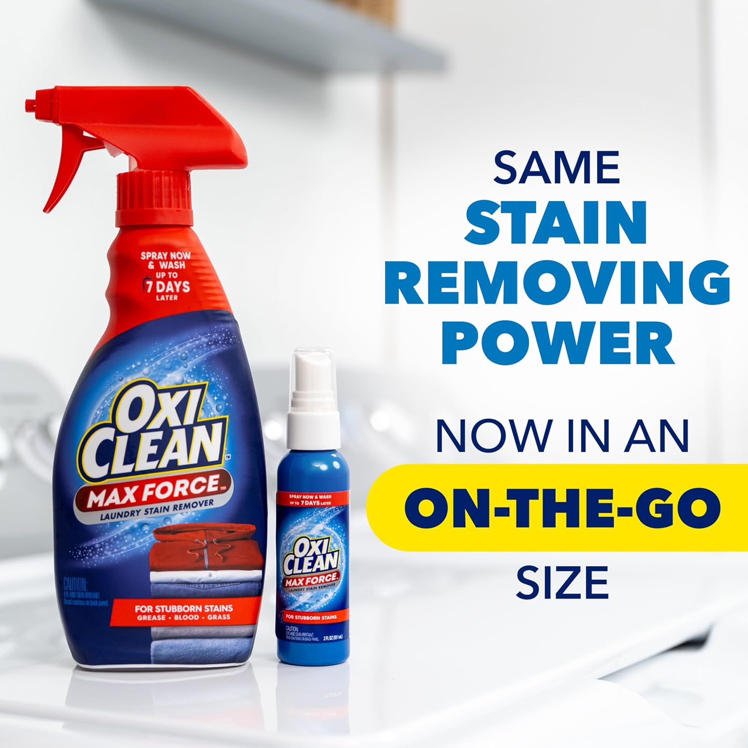 OxiClean Max Force Laundry Stain Remover Spray, Newborn & Baby Essentials, Travel & On-The-Go Stain Treater, 2 fl oz, 2PK