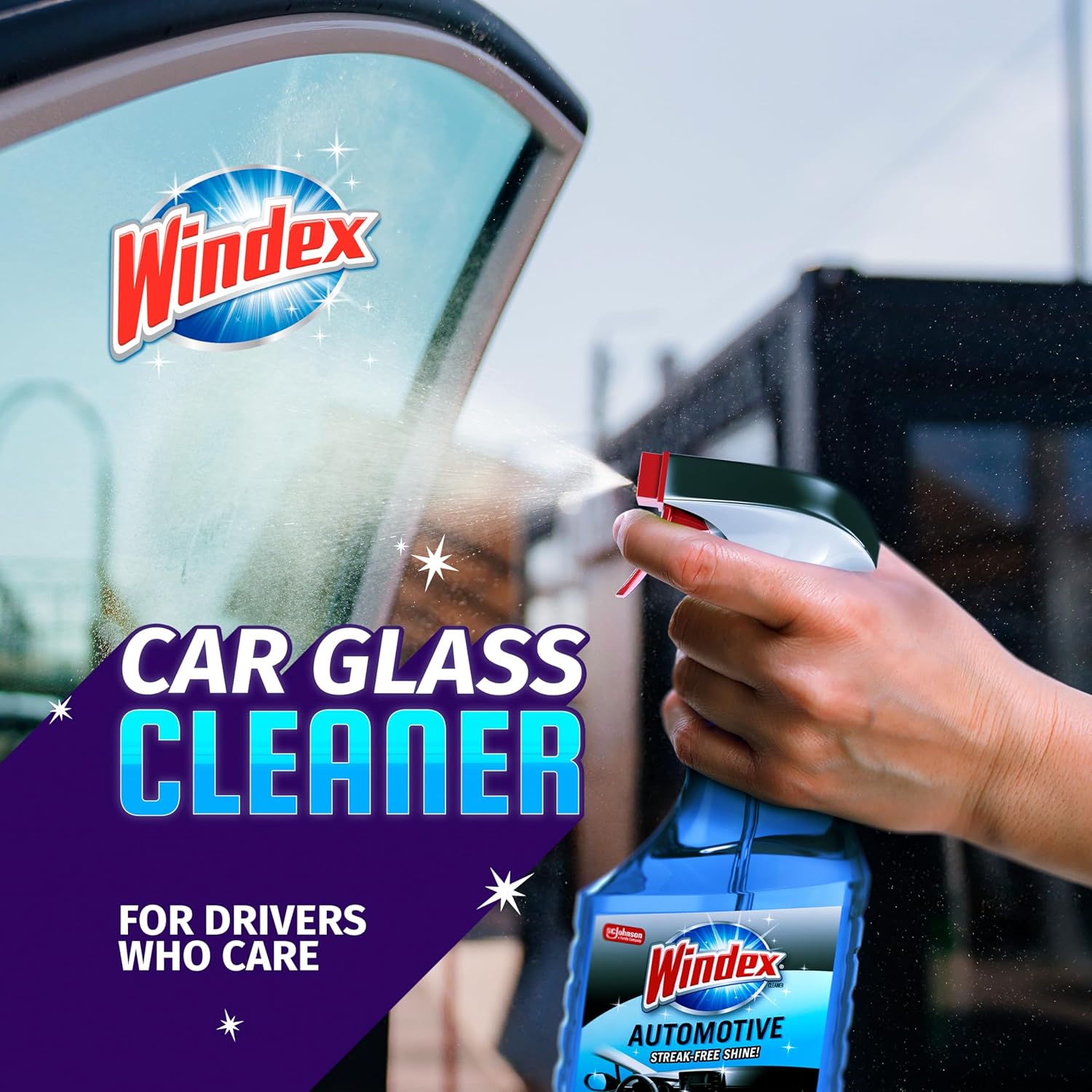 Windex Automotive Car Window and Glass Cleaner, Streak-Free Shine for Car Glass Exteriors,