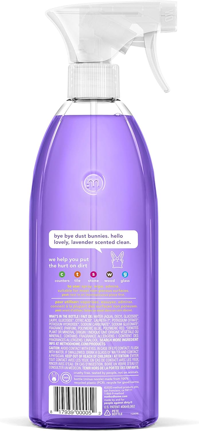 Method All-Purpose Cleaner Spray, French Lavender, Perfect for Most Counters, Tiles and More, 28 Fl Oz,