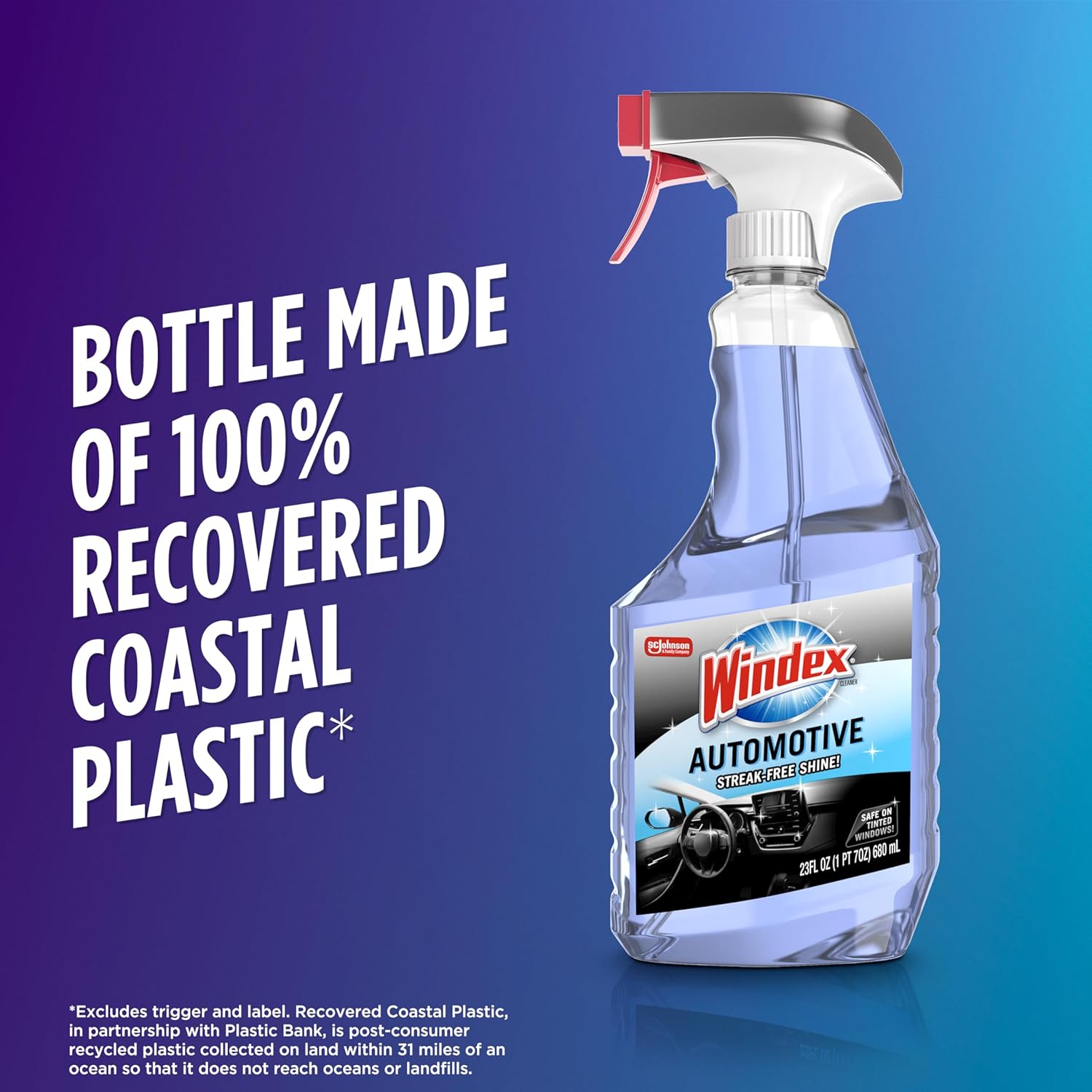 Windex Automotive Car Window and Glass Cleaner, Streak-Free Shine for Car Glass Exteriors,