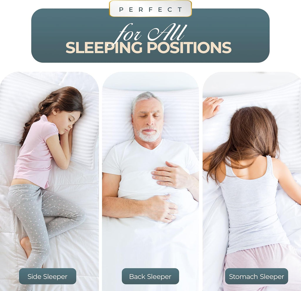 Utopia Bedding Bed Pillows for Sleeping Queen Size (White), Set of 2, Down Alternative Pillow for Sleeping, Cooling Hotel Quality Pillow Set for Back,