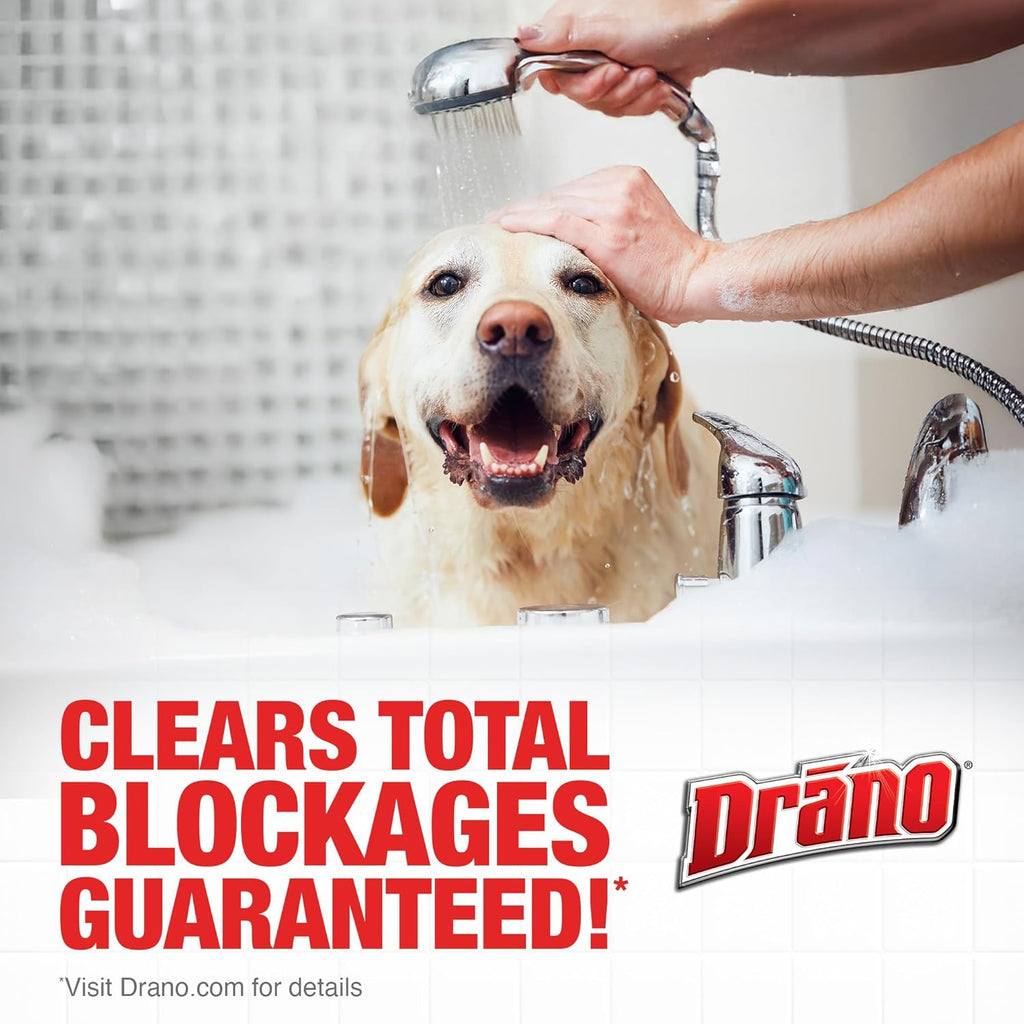 Drano Max Gel Drain Clog Remover and Cleaner for Shower or Sink Drains, Unclogs and Removes Hair, Soap Scum, Blockages, 32 oz