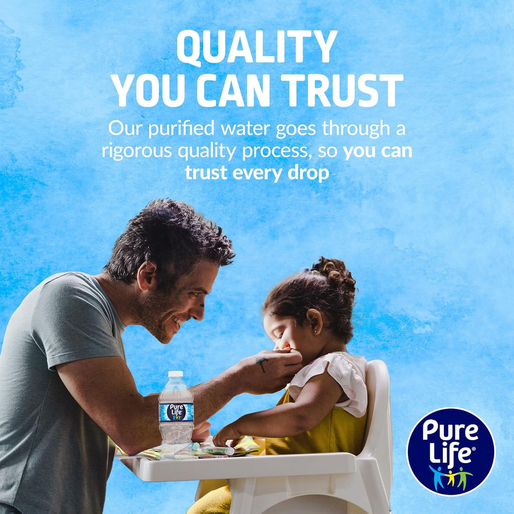 Pure Life Purified Water Bottles, 24 Pack - Still Bottled Water Enhanced with Minerals for a Crisp Taste, Plastic Bottles - 8 Fl Oz