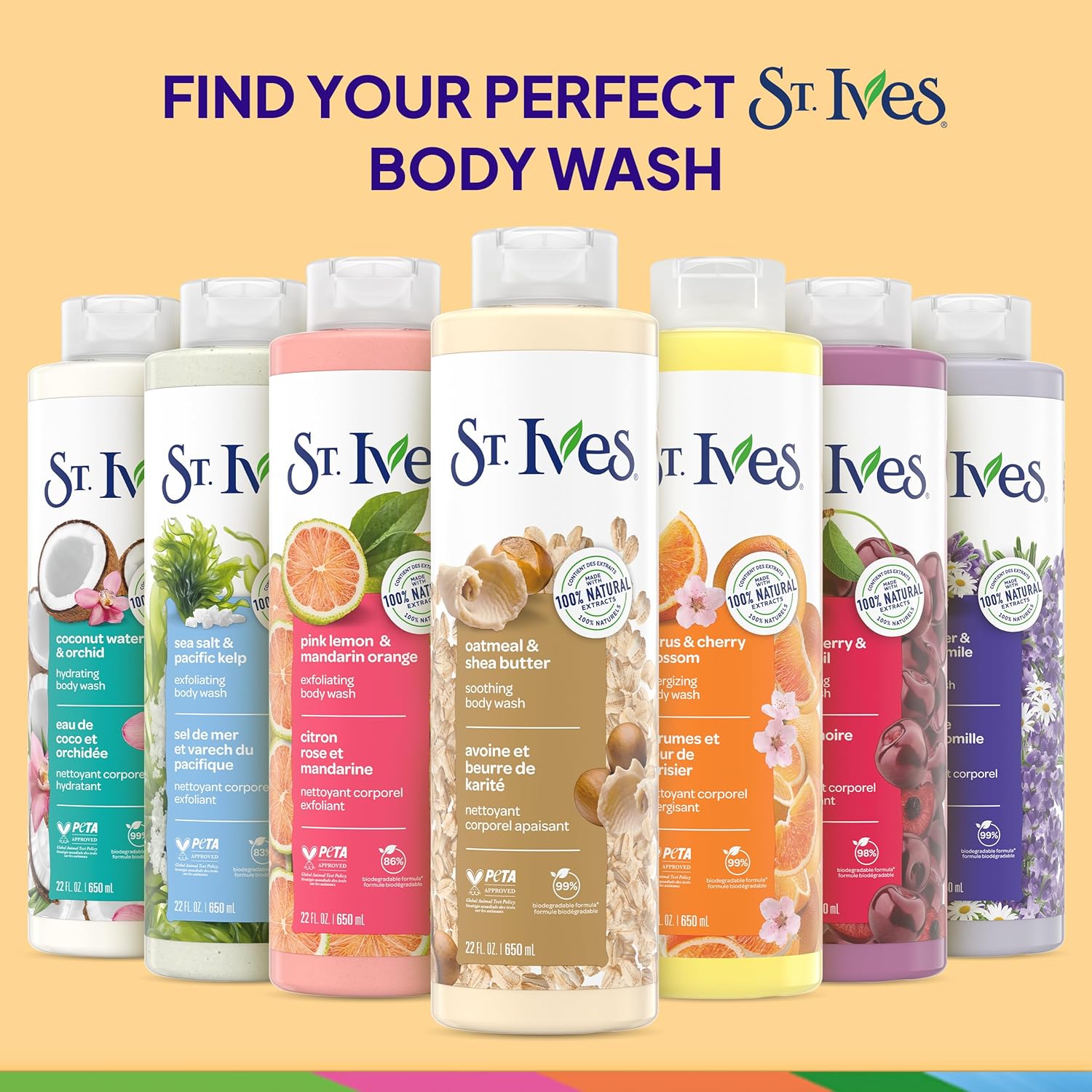 St. Ives Oatmeal & Shea Butter Body Wash | Moisturizing Body Wash for Sensitive and Dry Skin | 22 Fl. Oz.