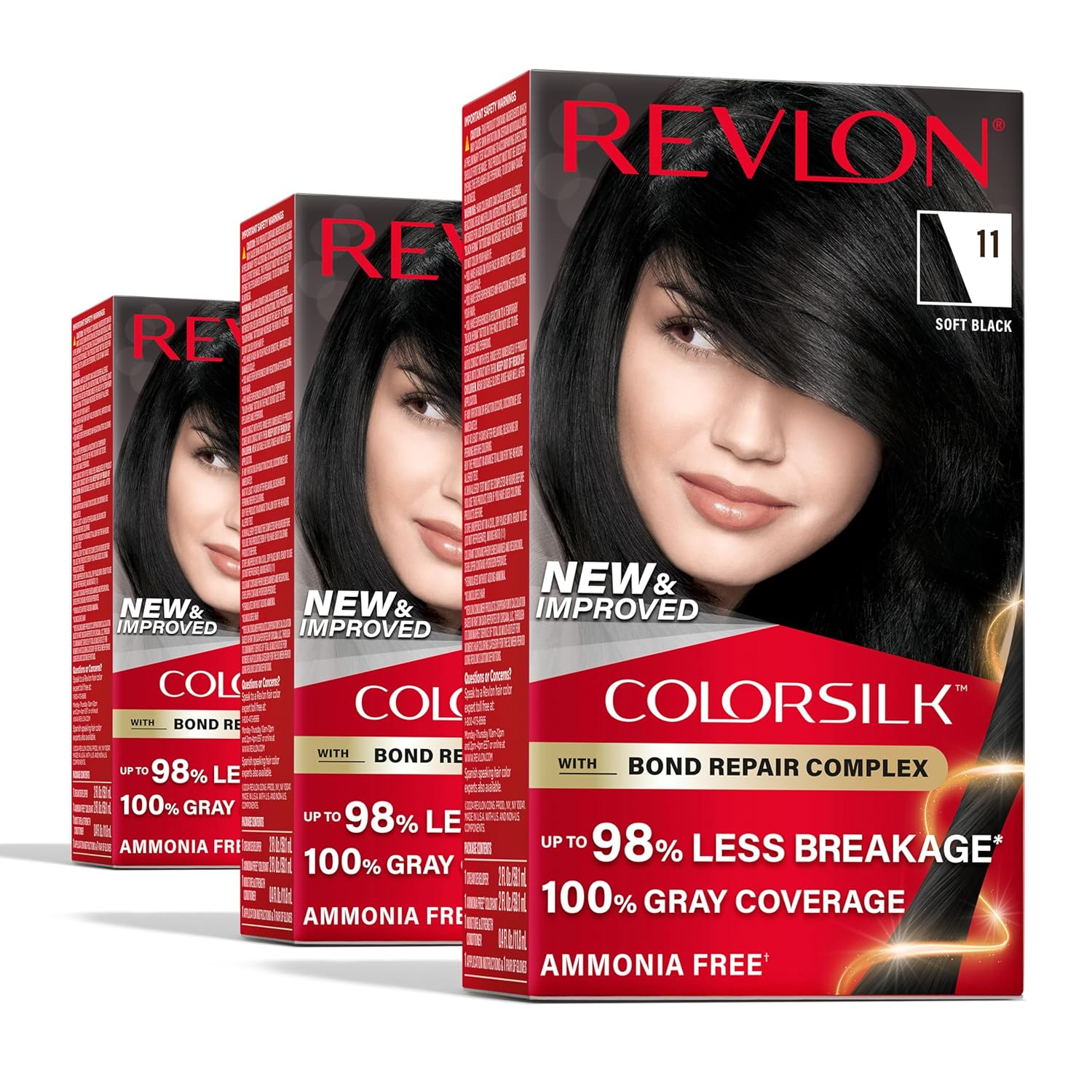 Revlon ColorSilk with Bond Repair Complex, Black Permanent Hair Color
