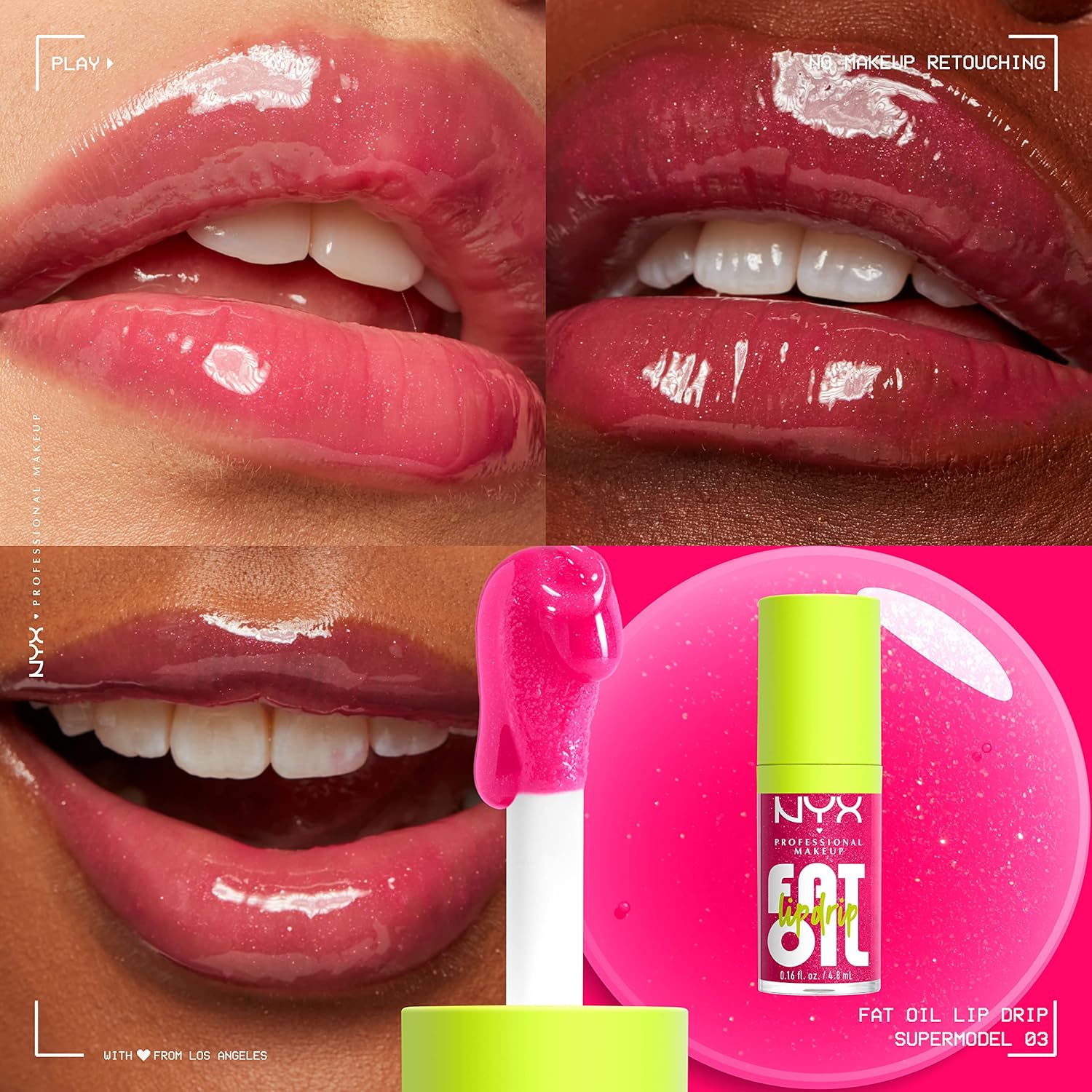 NYX PROFESSIONAL MAKEUP Fat Oil Lip Drip, Moisturizing Lip Oil Gloss, Vegan Tinted Formula, Up to 12 HR Hydration